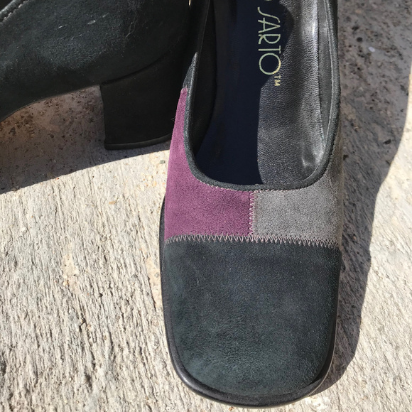 Franco Sarto suede patchwork square heels 7.5 - Picture 3 of 8